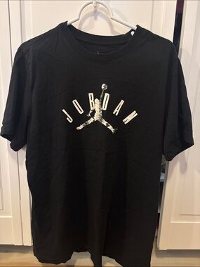 Jordan Black Tee with White Camo Jumpman